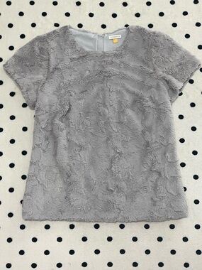 Anthropologie Leifsdottir Gray Faux Fur Top Size S